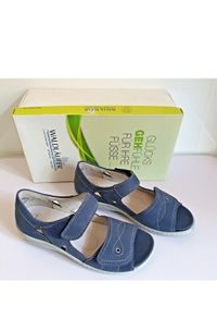Waldlaufer Hilena Blue Nubuck Leather Wide Fit H Sandals UK3 EU36 BNIB  CAN POST