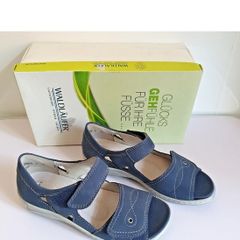 Waldlaufer Hilena Blue Nubuck Leather Wide Fit H Sandals UK3 EU36 BNIB  CAN POST