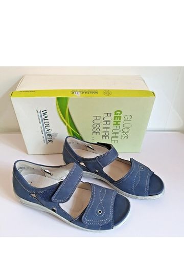Waldlaufer Hilena Blue Nubuck Leather Wide Fit H Sandals UK3 EU36 BNIB  CAN POST