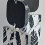 Geometric White & Black Feather Motif Earrings Image 4