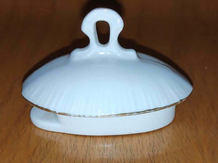Selection of different bone china tea pot & trinket box lids