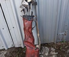 vintage golf clubs bag and woods