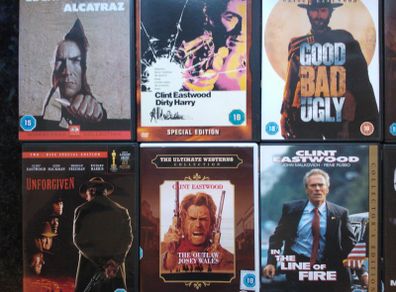 Clint Eastwood Dvd Collection Bundle Dirty Harry, Good Bad And Ugly Etc