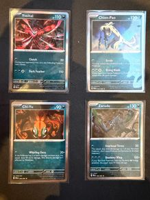 Set of 4 Pokemon Cards Zarude, Chi-Yu, Yveltal, Chien-Pao