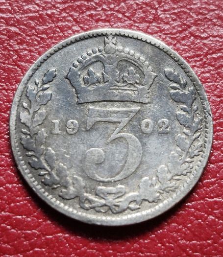 1902 United Kingdom 3 Pence - Edward VII sterling silver coin
