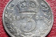 1902 United Kingdom 3 Pence - Edward VII sterling silver coin