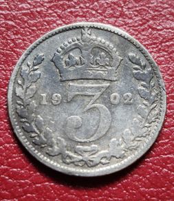 1902 United Kingdom 3 Pence - Edward VII sterling silver coin