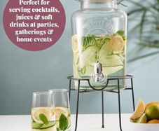 Kilner drink dispenser with stand Glass