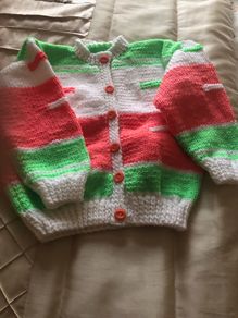 Handknit Girls cardigan