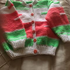Handknit Girls cardigan