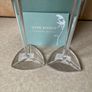 Louise Kennedy Pair Tri Star Champagne Flutes Tipperary Crystal Unused in Original abox Image 5