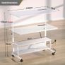 Mobile Standing Desk with Integrated UK Power Outlets & USB Ports, Height Adjustable (70-104cm) C-Shaped Rolling Laptop Table on Wheels for Home Office, Bedside, and Sofa, White Image 5