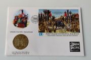 Isle of Man 1992 Discovery of America Railroad crown coin stamp cover