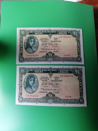 1959 Irish One Pound Banknotes