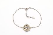 Vintage 925 Sterling Silver &amp; CZ Tree of Life Bracelet