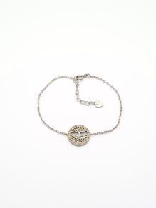 Vintage 925 Sterling Silver & CZ Tree of Life Bracelet