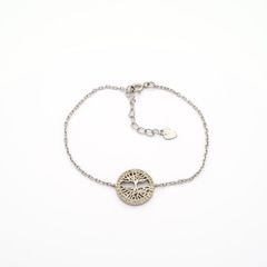 Vintage 925 Sterling Silver & CZ Tree of Life Bracelet