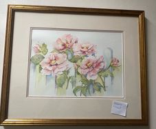 Original Watercolor Painting by Barbara Barrett in a gold frame