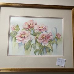 Original Watercolor Painting by Barbara Barrett in a gold frame