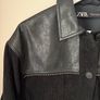 ZARA Black Cord Faux Leather Detail Shirt Jacket With Pockets Size Xs! Image 3