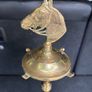 Vintage Brass Fireplace Tool Set. Tongs broken Image 8