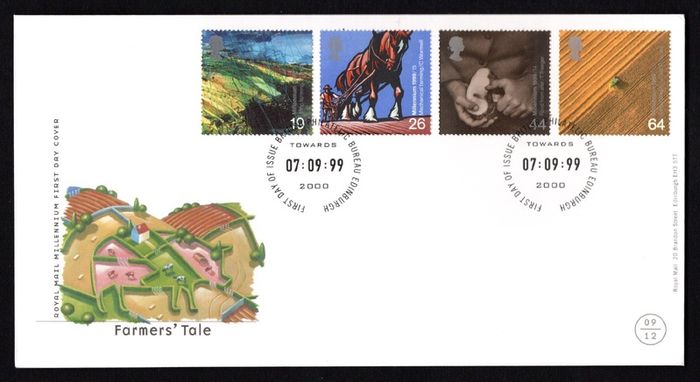 1999 Great Britain Millennium Projects The Farmers' Tale Commemorative Stamps Royal Mail Addressed First Day Cover (FDC)