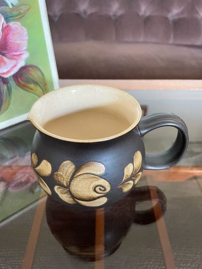 Denby Bakewell Vintage Brown Stoneware Rustic Floral Jug