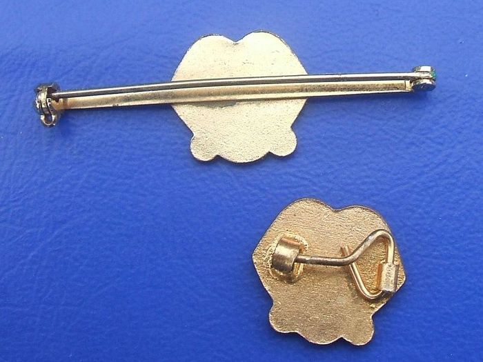 MOTHERS UNION (Anglican Church) - a pair of membership enamel pin badges (c.1970's)
