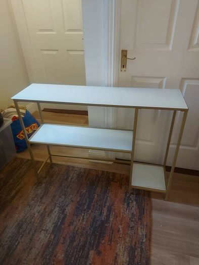 lovely white glass table for sale  100x80x 30