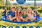 5ft Large Round Saucer Tree Swing 317kg  Blue Outdoor Garden Swing