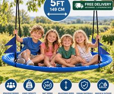 5ft Large Round Saucer Tree Swing 317kg  Blue Outdoor Garden Swing