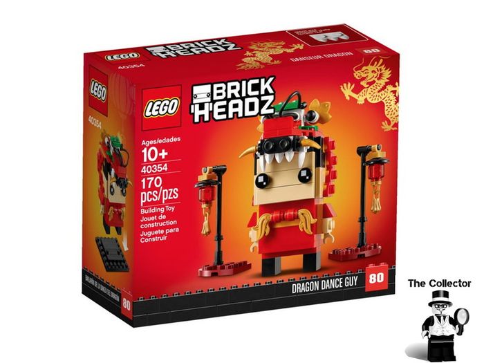 LEGO 40354 Dragon Dance Guy BrickHeadz Retired Set Brand New in Factory Sealed Box Number 80