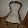 Victorian Style Vintage Balloon Back Upholstered Nursing Chair Image 4