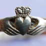 Vintage Sterling Silver Claddagh Bangle Bracelet 2" - 6,28g Image 7