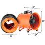 Industrial Axial Ventilator Portable Air Blower Fan 8" 10" 12" W/ PVC Duct High Velocity Low Noise for Tunnel Ventilation Image 4