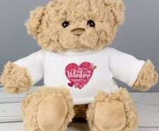 Personalised Valentine's Day Confetti Hearts Teddy Bear