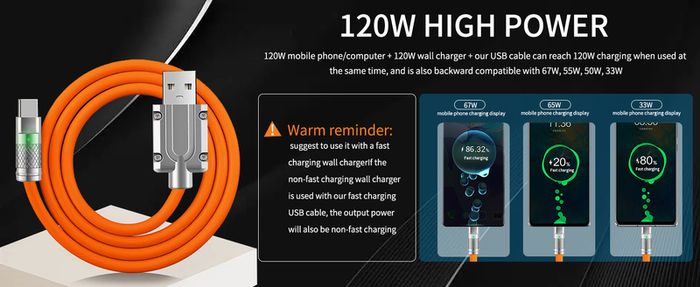 120W 6A 180 Degree Rotating Super Fast Charge Cable Mobile USB to Type C Charger For Samsung