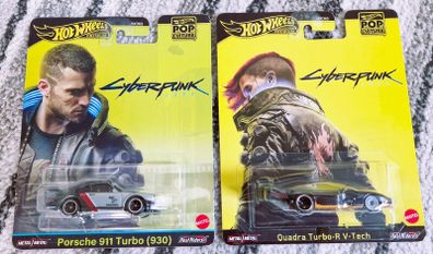 Hot Wheels Cyberpunk Bundle  - Porsche 911 Turbo (930) + Quadra