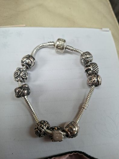 pandora braclet & charms s/siver