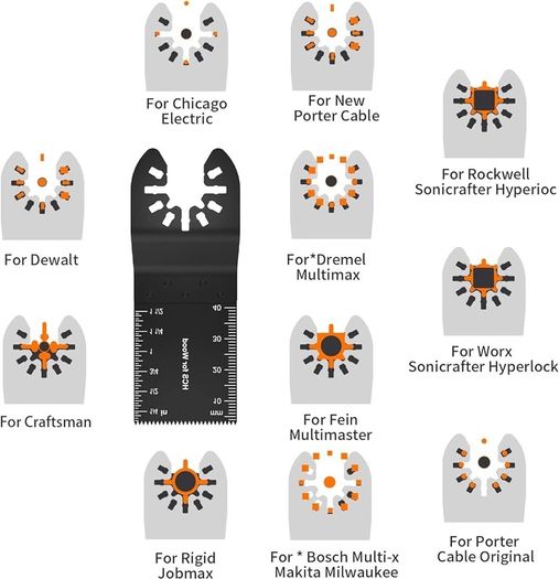 FREE EXPRESS SHIPPING 50Pcs Oscillating Tool Blades Professional Universal Oscillating Saw Blades Wood Multitool Blades Compatible with Dewalt, Milwaukee, Makita, Ryobi, Rockwell, Bosch (FREE SHIPPING)