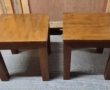 Pair of Wooden Square Side / Bedside Tables