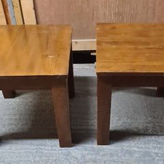 Pair of Wooden Square Side / Bedside Tables