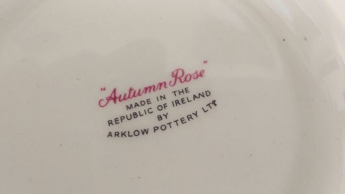 Beautiful Set of Six Dessert Bowls plus Matching Large Bowl by Arklow Pottery in the Very Popular and Collectable "Autumn Rose" Pattern