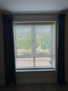 Curtains Navy Blackout with rail