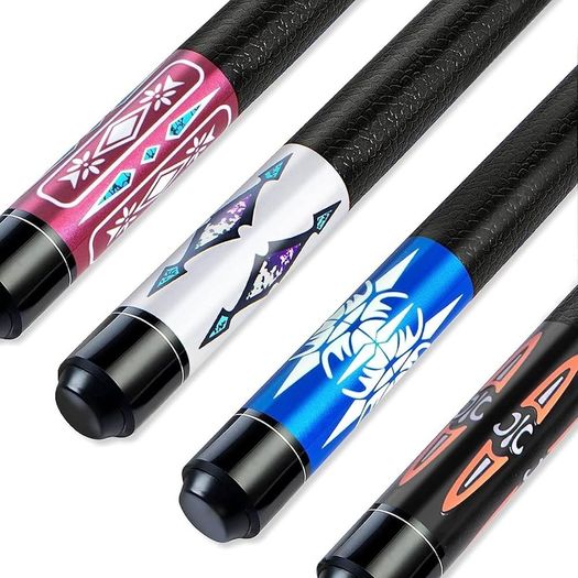 Pool Cue Sticks Set of 4, 58 Inch Billiard Cue Pool Cue Sticks, 13 mm Tips for Billiard Table Sport