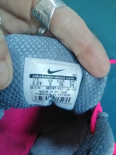 Grey and pink Nike down shifter trainers