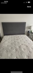 grey king bed frame