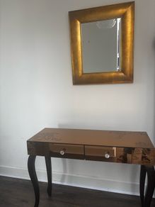Glass hall table and mirror