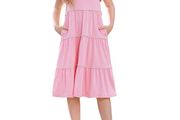 Brand New GRACE KARIN Girls Ruffle Sleeve A-Line Midi Dress Party