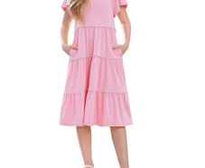 Brand New GRACE KARIN Girls Ruffle Sleeve A-Line Midi Dress Party